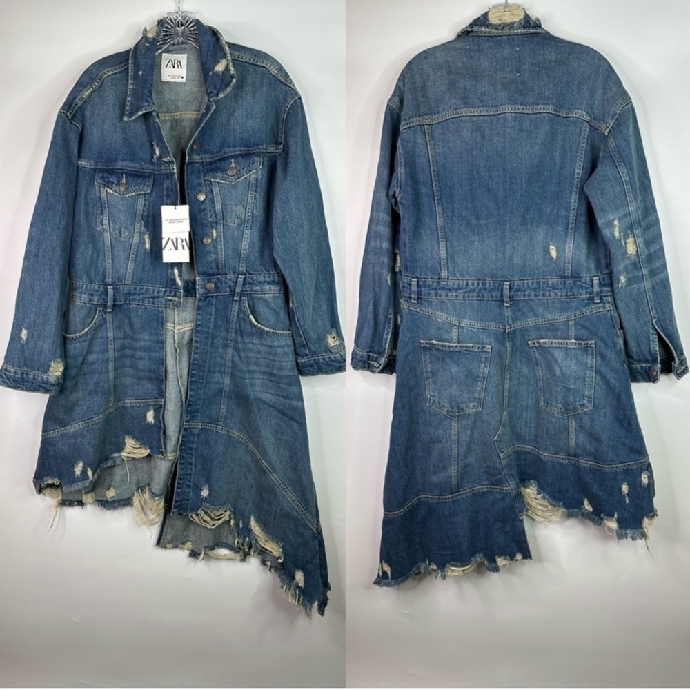 Zara Ripped Denim Jacket Dress - Picture 15 of 15